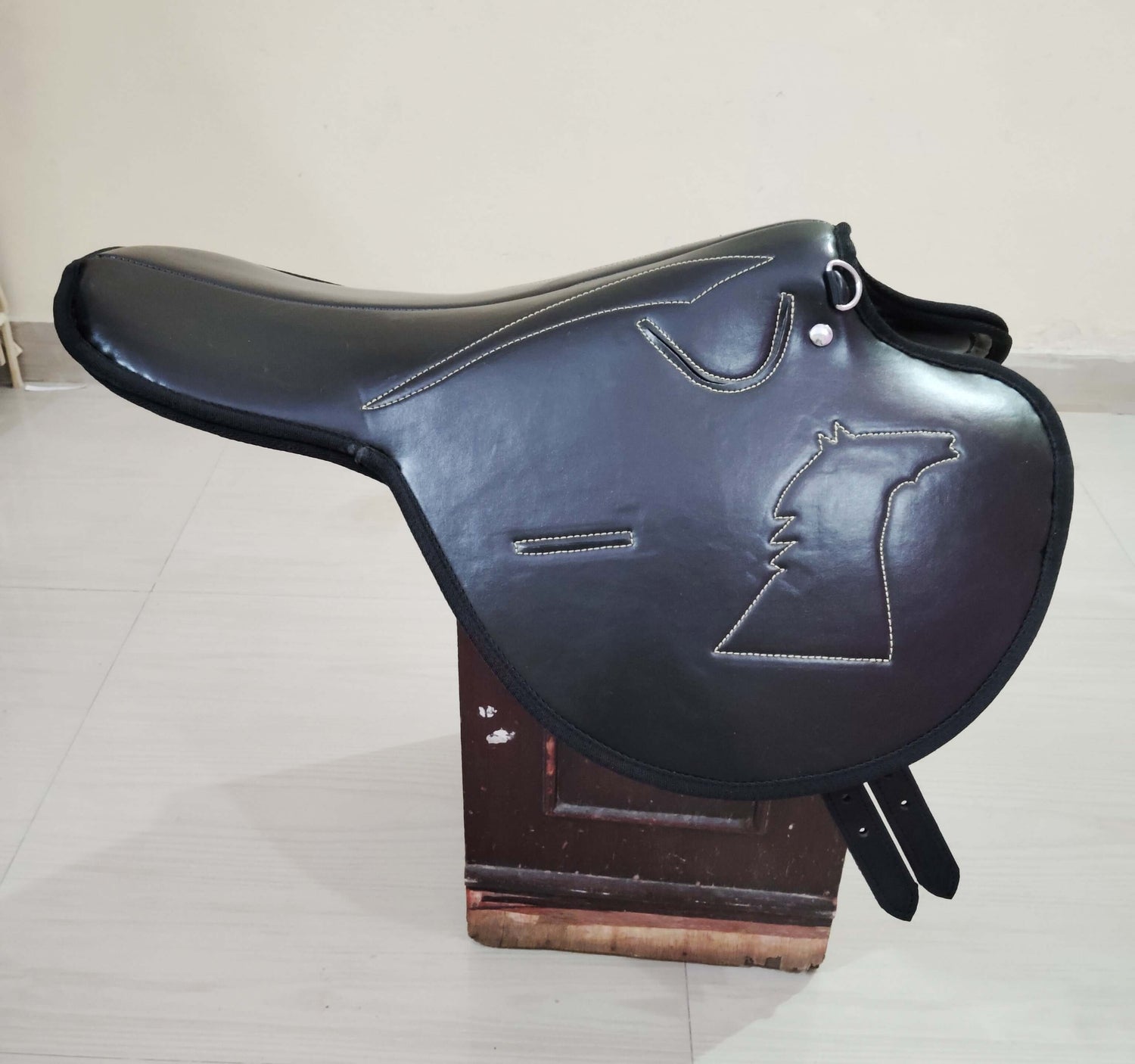 Synthetic Racing Exersize Horse Saddle Black Size 15" to 18"
