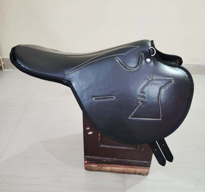 Synthetic Racing Exersize Horse Saddle Black Size 15" to 18"