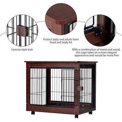 Furniture Style Pet Dog Crate Cage End Table