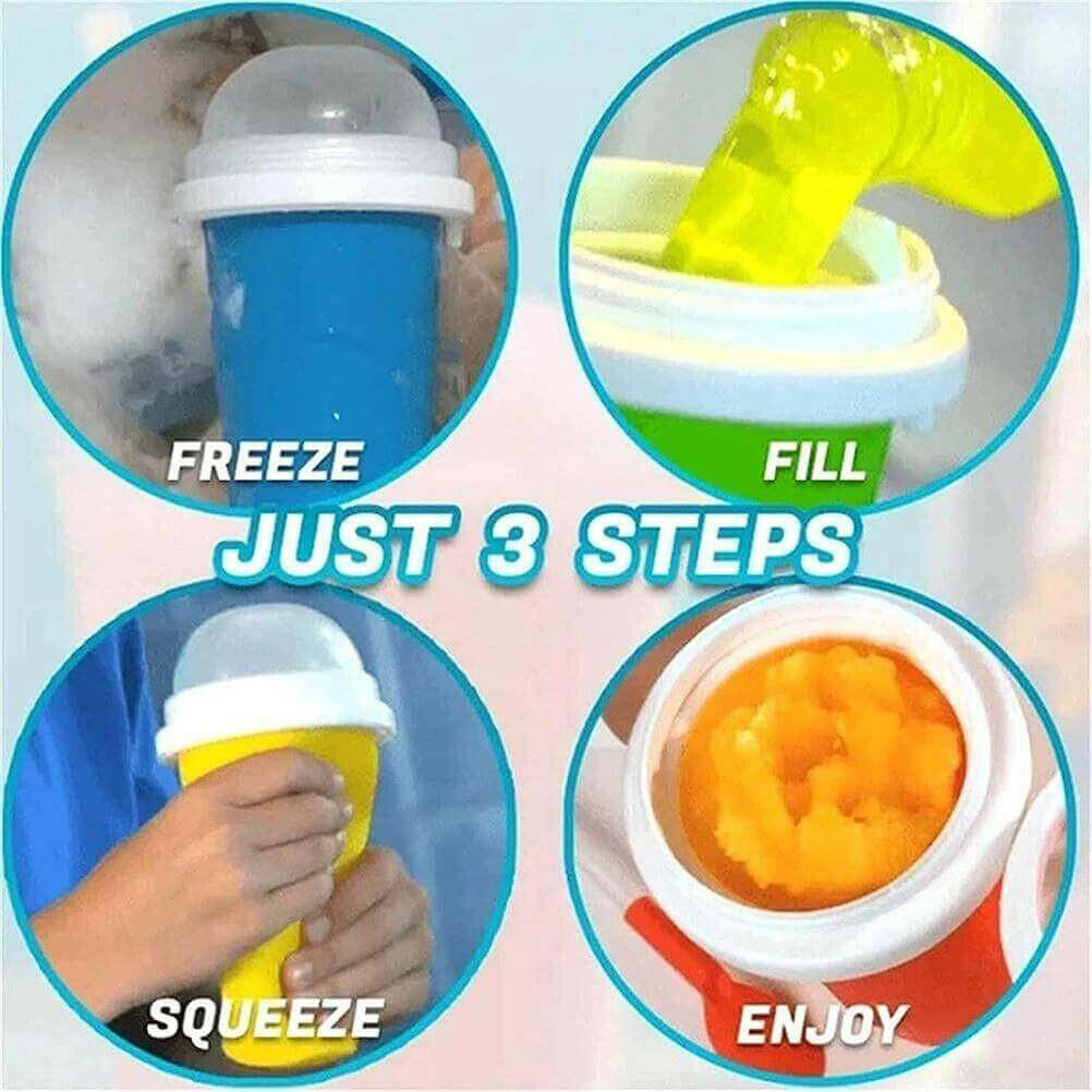 Slushy Maker Portable Travel Ice Cup Homemade Freeze Drinks Cup.