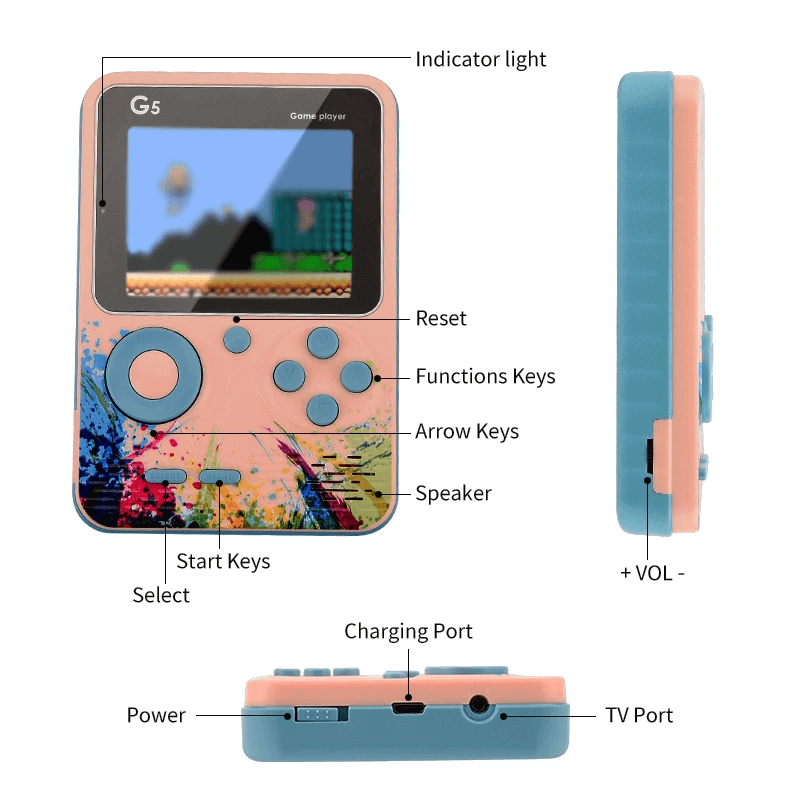 3.0 Inch Retro Video Game Console Built-in 500 Classic Games.