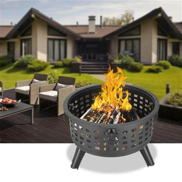 26” Round Lattice Fire Bowl.