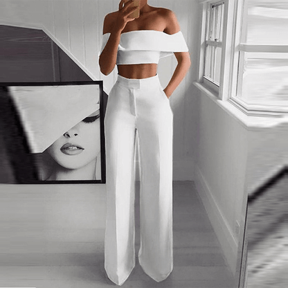 FlexiChic™ – Wide Leg Pants &amp; Crop Top Two-Piece Set