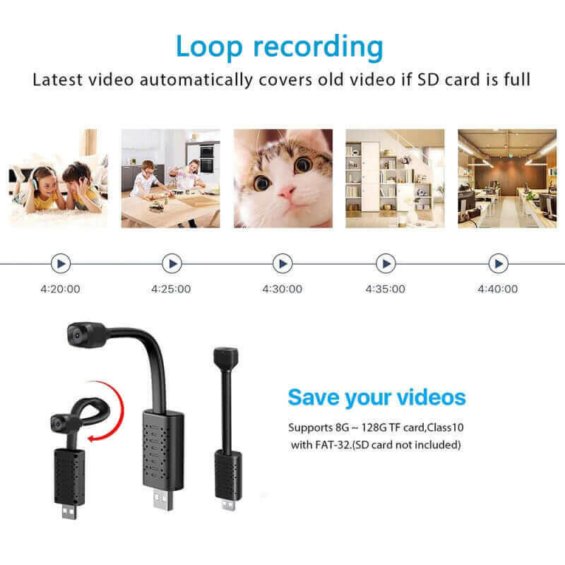 1080P HD Wifi USB Camera with Night Vision Motion Detection.