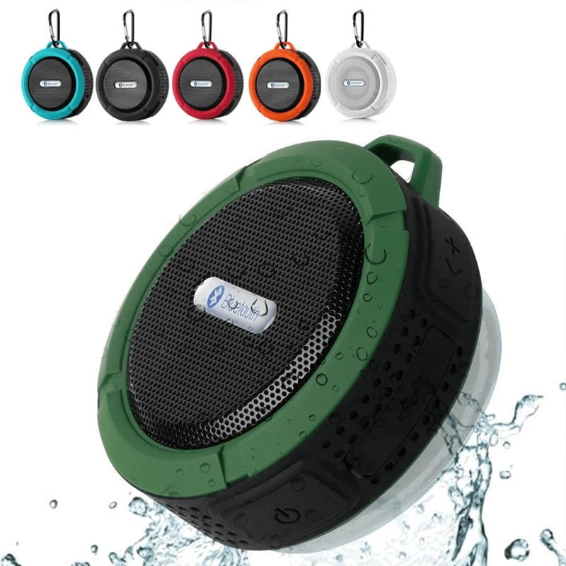 Mini Portable Waterproof Bluetooth Speaker with Suction Cup.