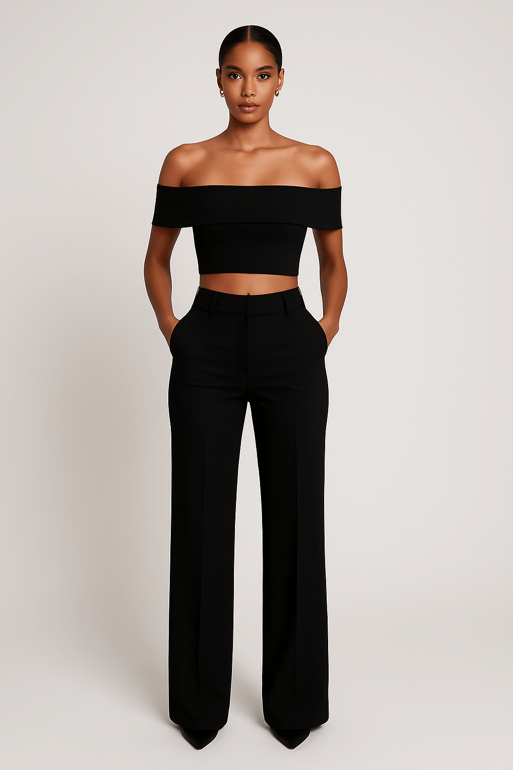 FlexiChic™ – Wide Leg Pants &amp; Crop Top Two-Piece Set