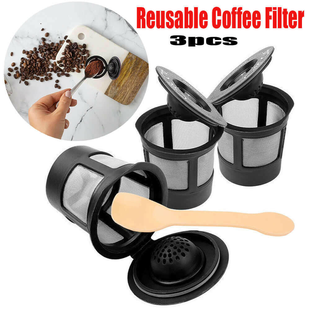 3pcs Reusable Coffee Filter Pod with Spoon.