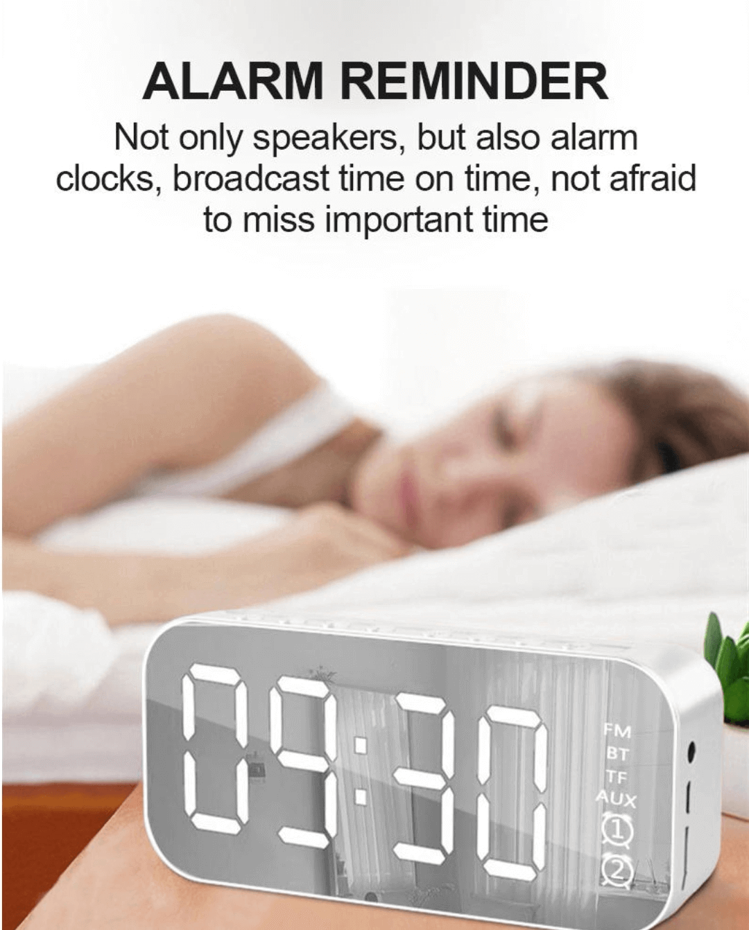 LED Display Alarm Clock Wireless Bluetooth Speakers.