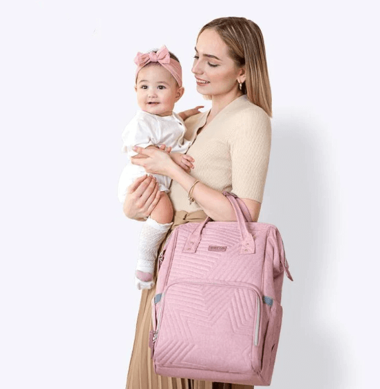 Modern Quilted Diaper Bag Backpack.