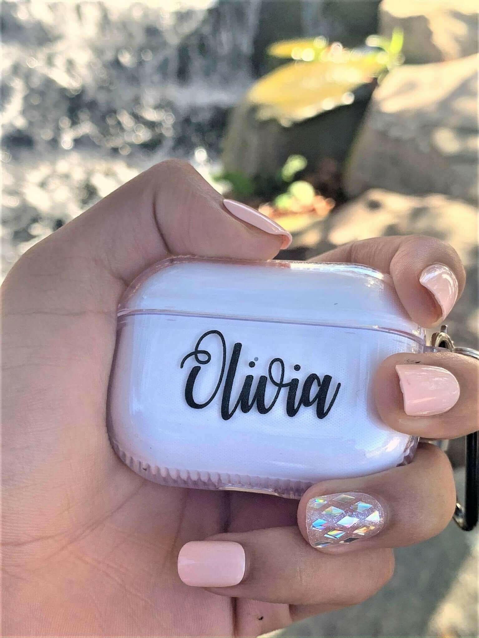 Personalized Transparent Airpods Pro Case.