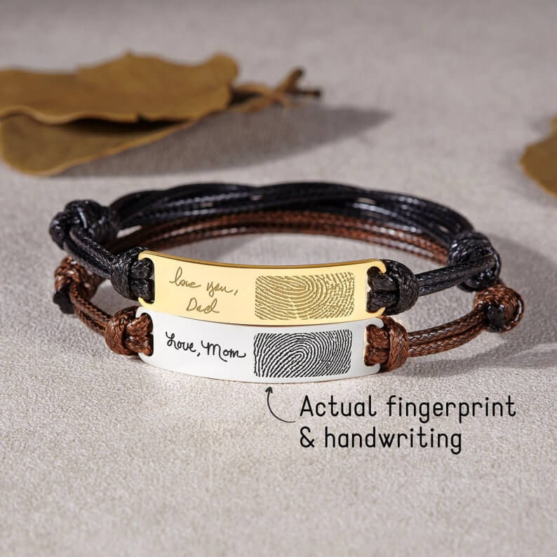 Fingerprint Handwriting Bracelet, Bracelet for Men