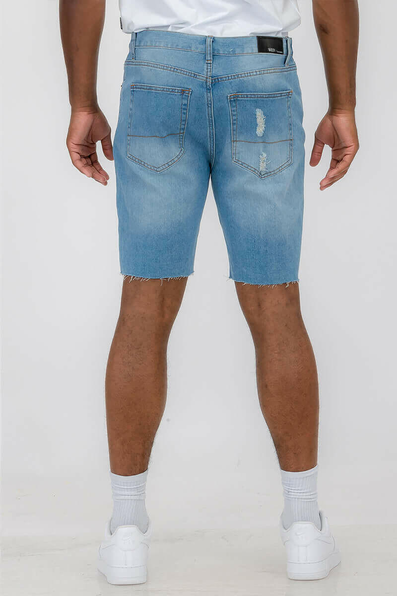 Mens Distressed Denim Shorts.