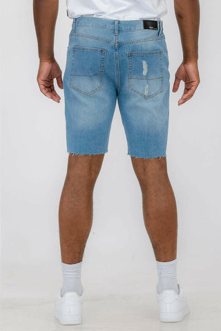 Mens Distressed Denim Shorts.