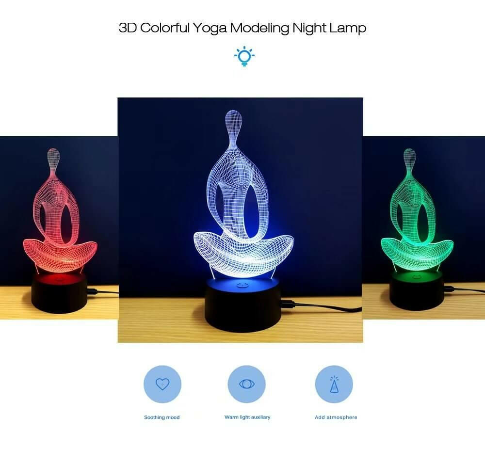 3D Colorful Yoga Model Lamp