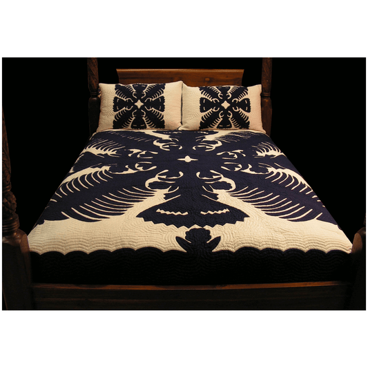Hawaiian Quilt Bedspread – Kahili & Fan Design