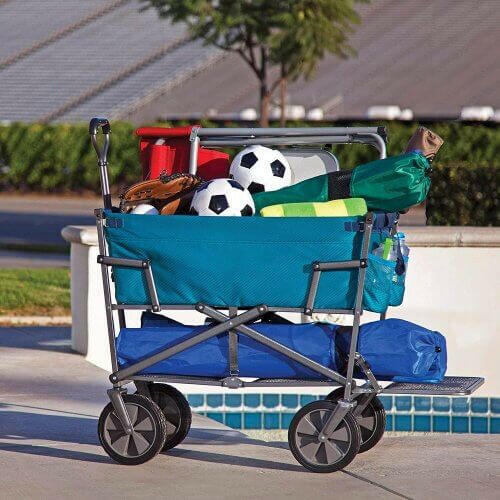 Mac Sports Heavy Duty Steel Double Decker Collapsible Yard Cart Wagon.