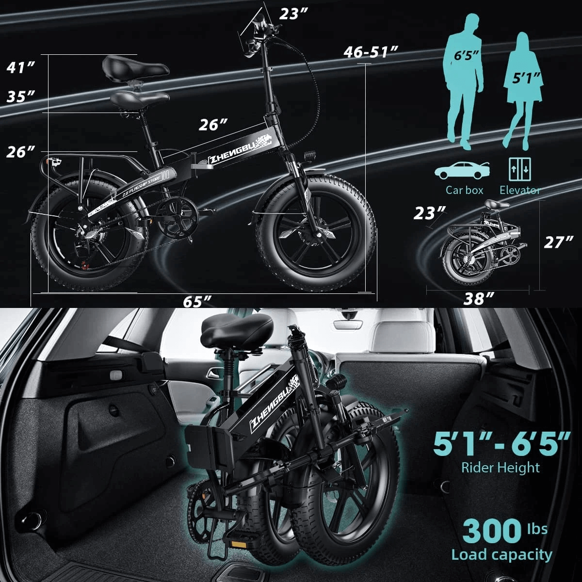 Electric Bike 750W Motor Fat Tire Ebike with Samsung 48V Battery.