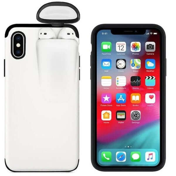 iPhone Case Cover with AirPods Earphone Holder