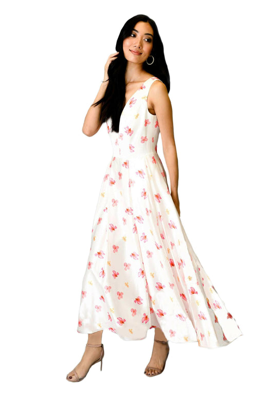 Women's Formal Floral Midi Dress.