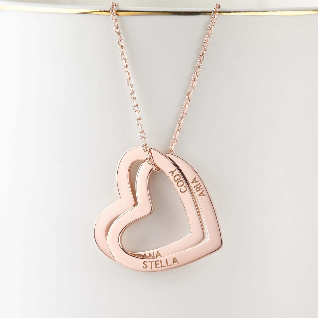 Mothers Necklace, Children Names Jewelry, Heart Name Necklace