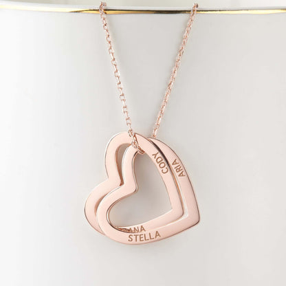 Mothers Necklace, Children Names Jewelry, Heart Name Necklace