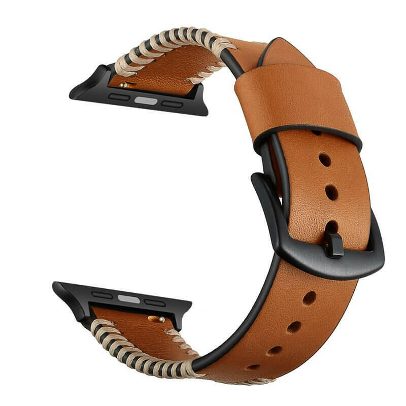 Sewing Process Leather Apple Watch Band.