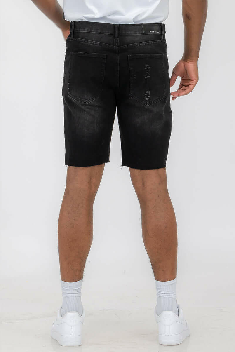 Mens Distressed Denim Shorts.