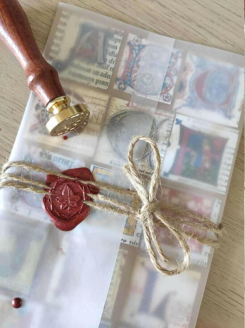 Vintage Leaf Wax Seal Plant Nature Symbol Stamp Letter Decoration