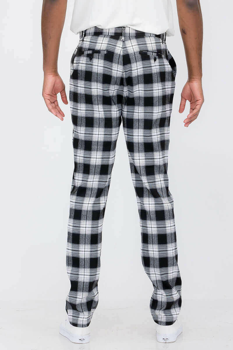 Plaid Slim Fit Trouser Pants.