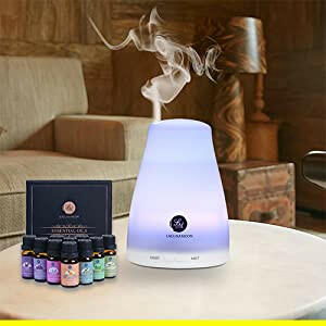 LagunaMoon Aroma Diffuser with Essential Oils Gift 10 Set Kit.