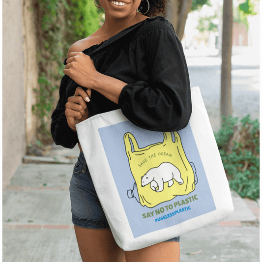 Save Earth Polar Bear Edition Shopper Tote Bag Medium.