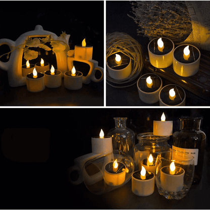 6PCS Waterproof Smokeless Solar Candles Lights Flame Light.