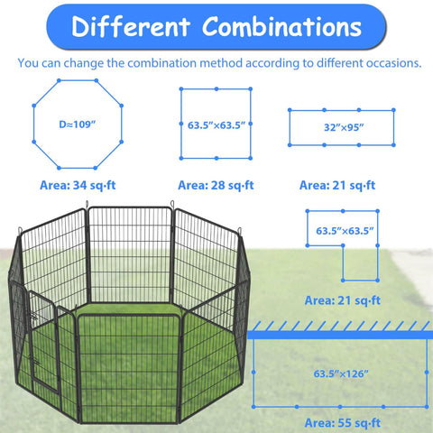 Dog Pens Outdoor 32" Height Foldable 12 Panels Heavy.