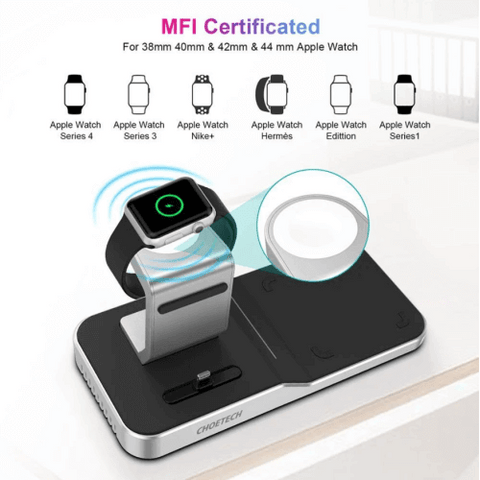 Apple Watch Charger Stand MFi Certified 4 in 1 Wireless Charging.