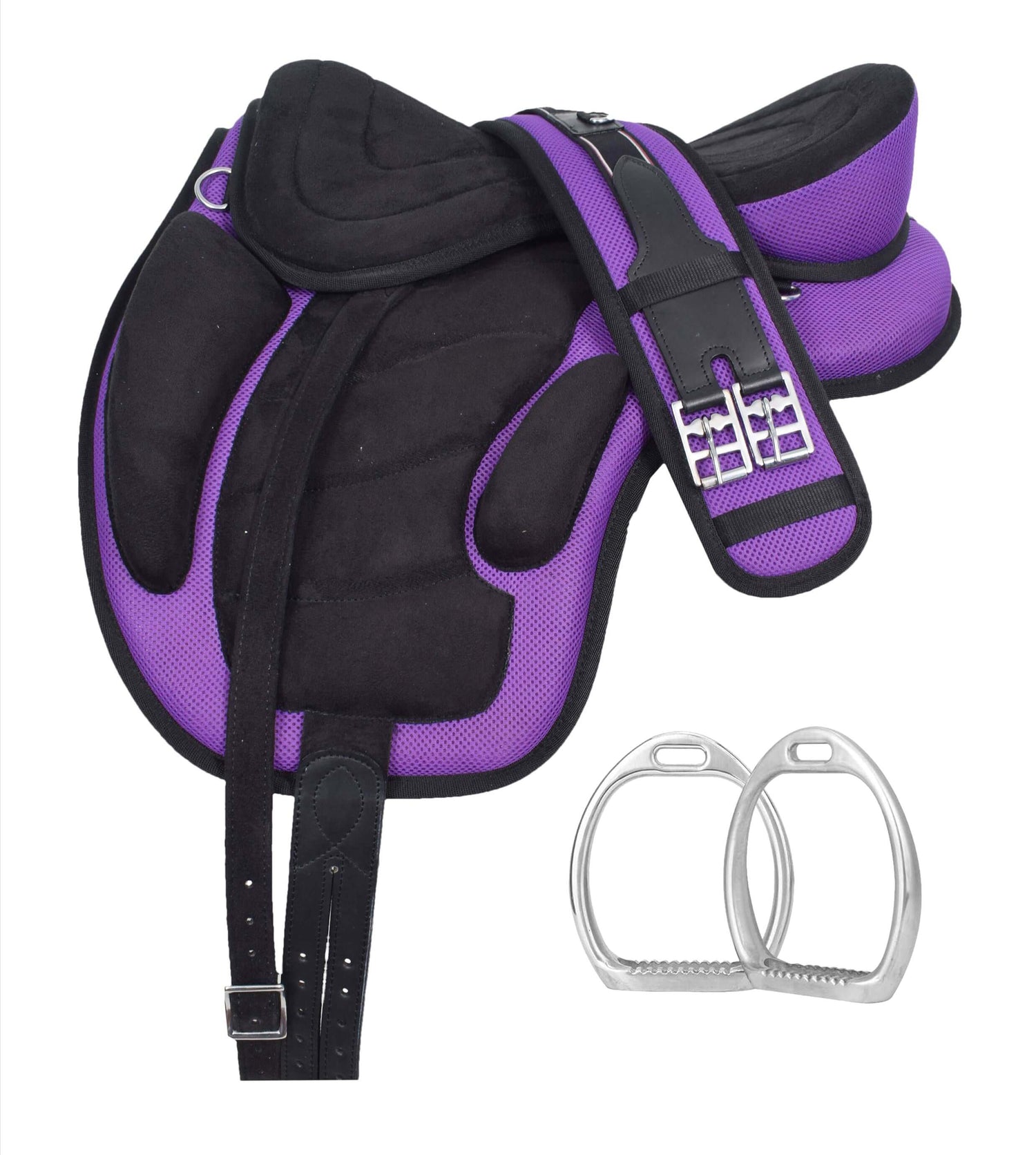 New Treeless Freemax Synthetic Horse Riding Saddle &amp; Tack With Girth