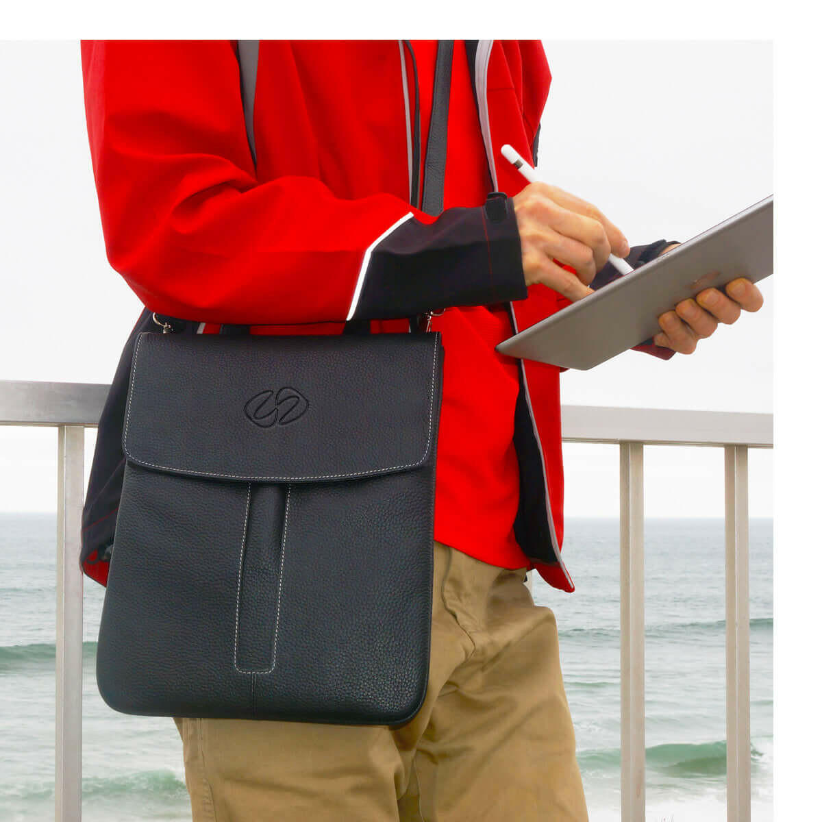 MacCase Premium Leather Crossbody Tablet Bag.