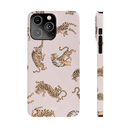 Leopard with Roses Slim Case for iPhone 14 Series.