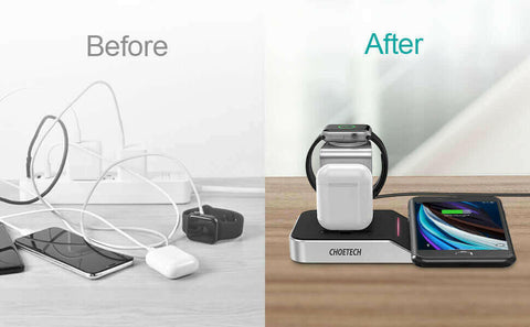 Apple Watch Charger Stand MFi Certified 4 in 1 Wireless Charging.