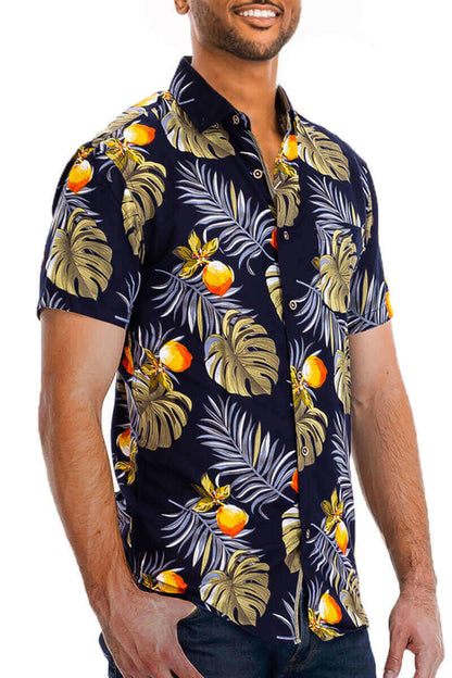 HAWAIIAN BUTTON DOWN SHIRT.