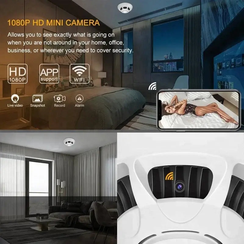 Smoke Alarm Design Camera Wifi Camera Ceiling Camere Home Security.