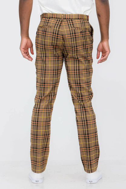 Plaid Slim Fit Trouser Pants.