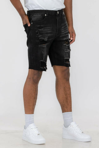 Mens Distressed Denim Shorts.