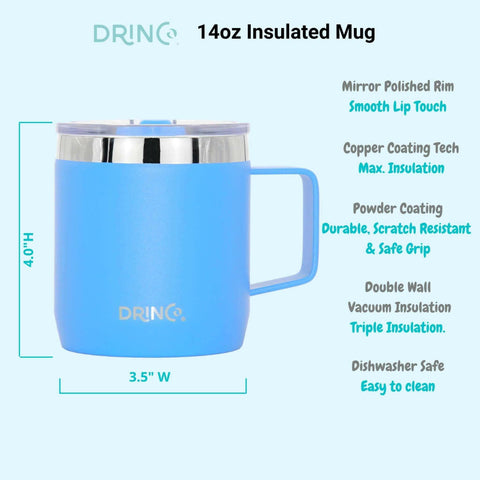 DRINCO® 14 oz Coffee Mug Vacuum Insulated Camping Mug Double Wall.