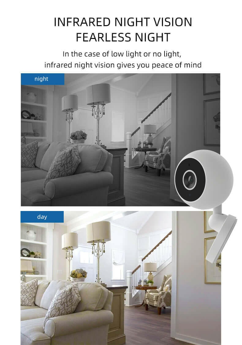 HD 1080P Smart Wifi Camera Network Home Security Camera 360° Rotate.