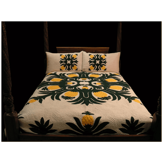 Hawaiian Quilt Bedspread – mc Pineapple Design.