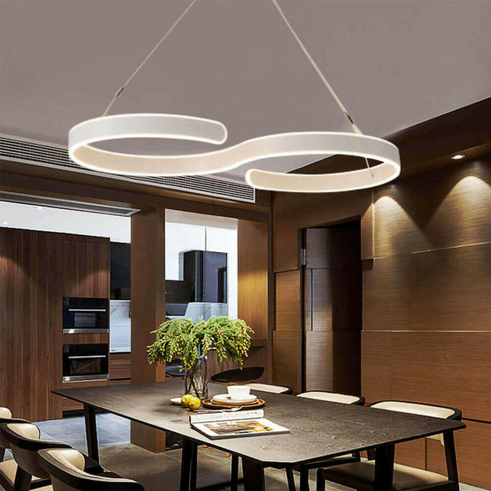 Contemporary Acrylic LED Swirl Shaped Light Fixture.