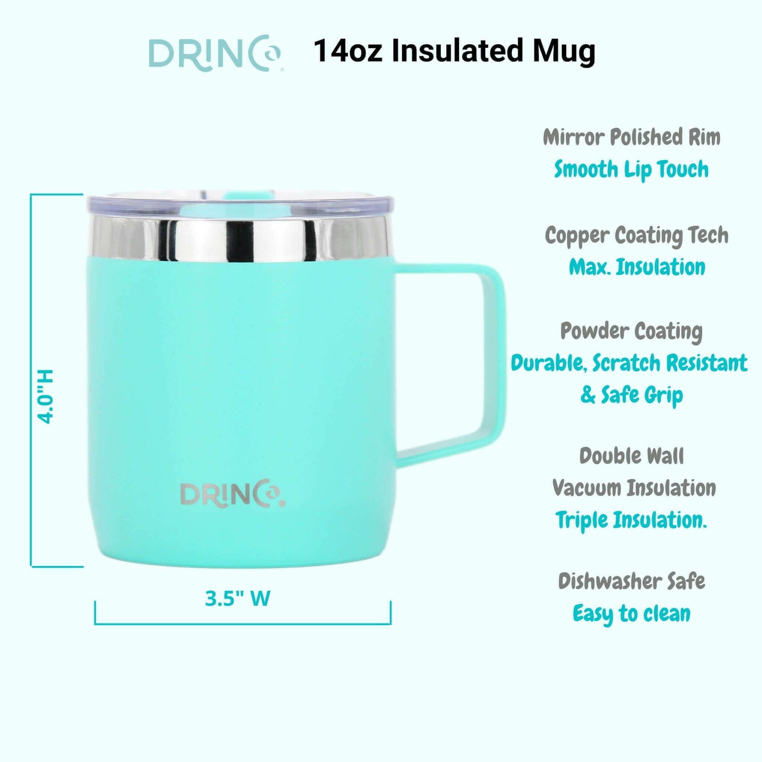 DRINCO® 14 oz Coffee Mug Vacuum Insulated Camping Mug Double Wall