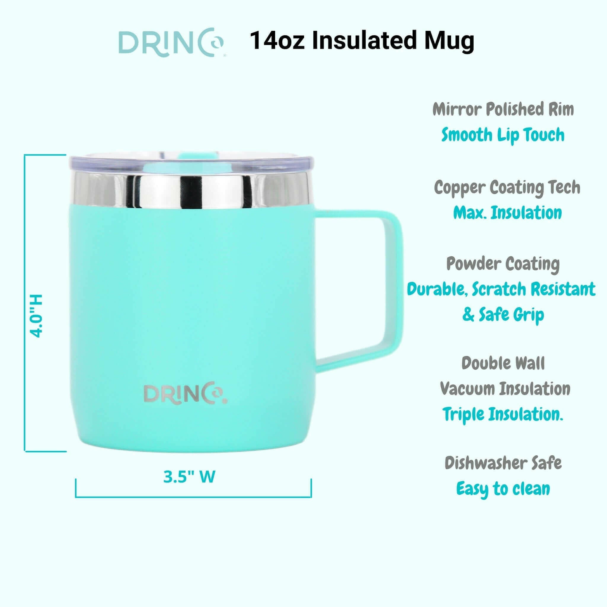 DRINCO® 14 oz Coffee Mug Vacuum Insulated Camping Mug Double Wall