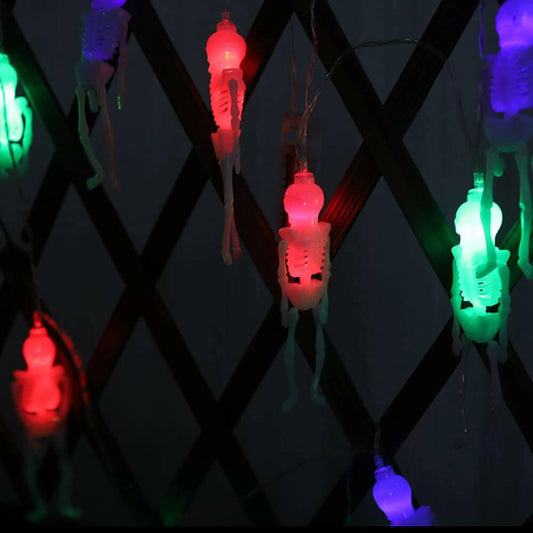 1.5 M Halloween String Lights Skull RGB Color.