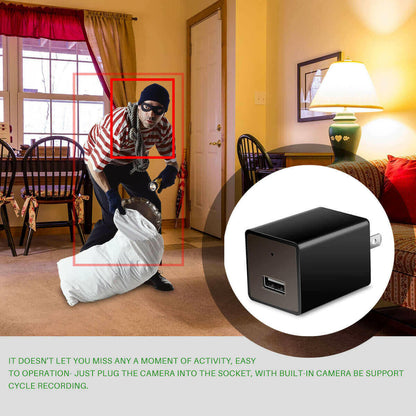 HD 1080P WIFI Camera Adapter Hidden Wall Charger.